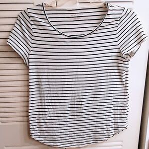 Ann Taylor women's t-shirt. Black and white striped. Size L.